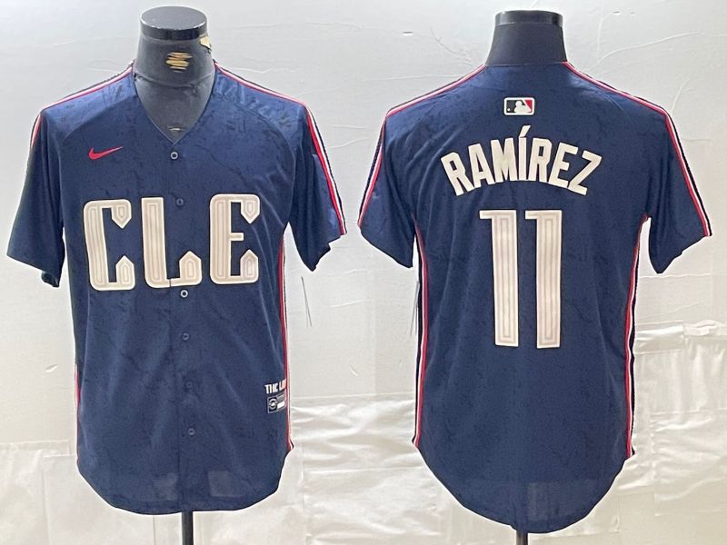 Men Cleveland Indians 11 Ramirez Blue City Edition Nike 2024 MLB Jersey style 7